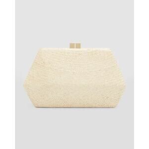 Serpui Blanca Bun Straw Clutch Bag - One Size